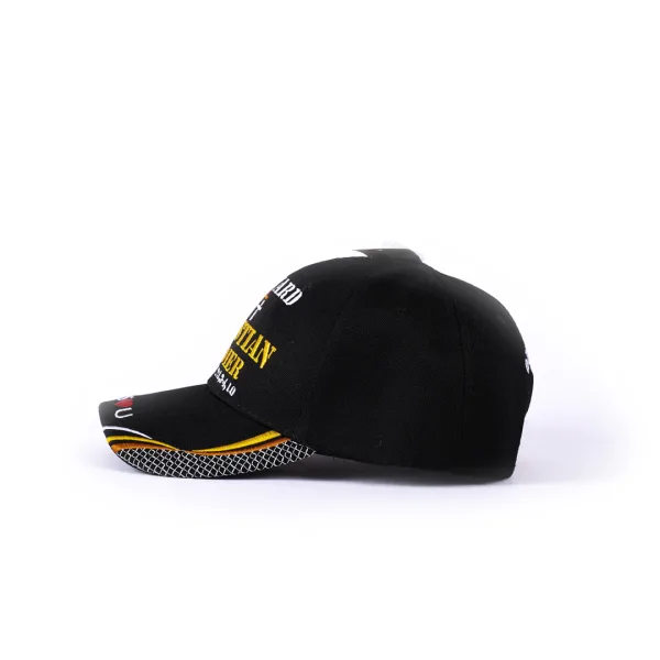 side view of Hat - Black - Onward Christian Soldier- Swanson Christian Products