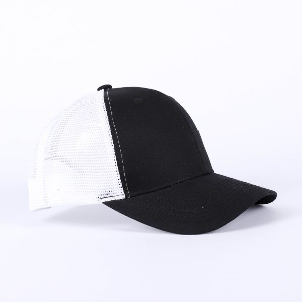 Trucker Hat with Cross Patch - Black & White - Swanson Christian Porducts