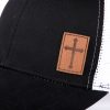 Trucker Hat with Cross Patch - Black & White - Swanson Christian Porducts