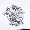Trucker Hat - "Strong & Courageous" Black & White - Swanson Christian Products