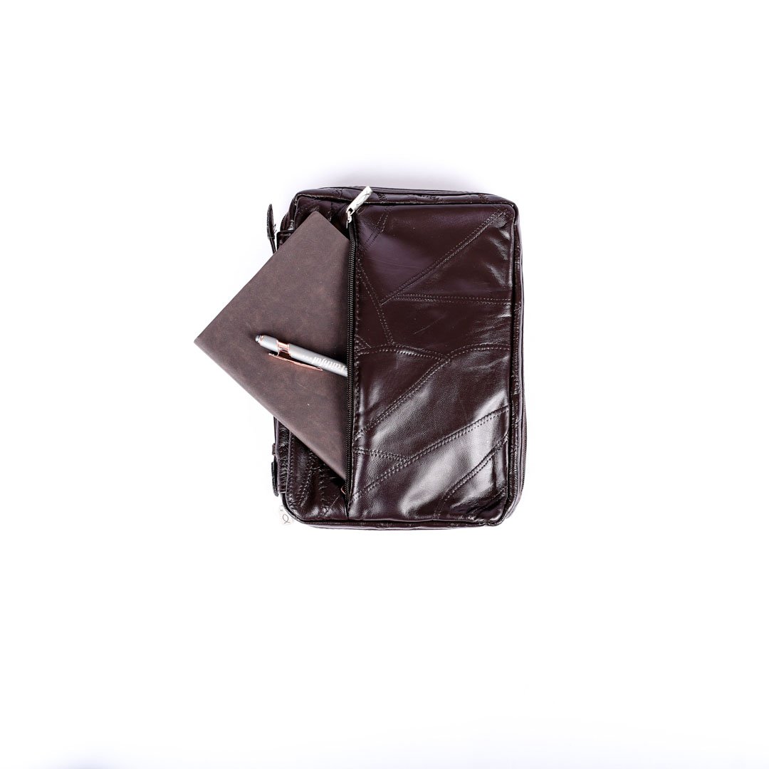 Bible Cover- Patchwork- Brown- Leather- Swanson Christian Products
