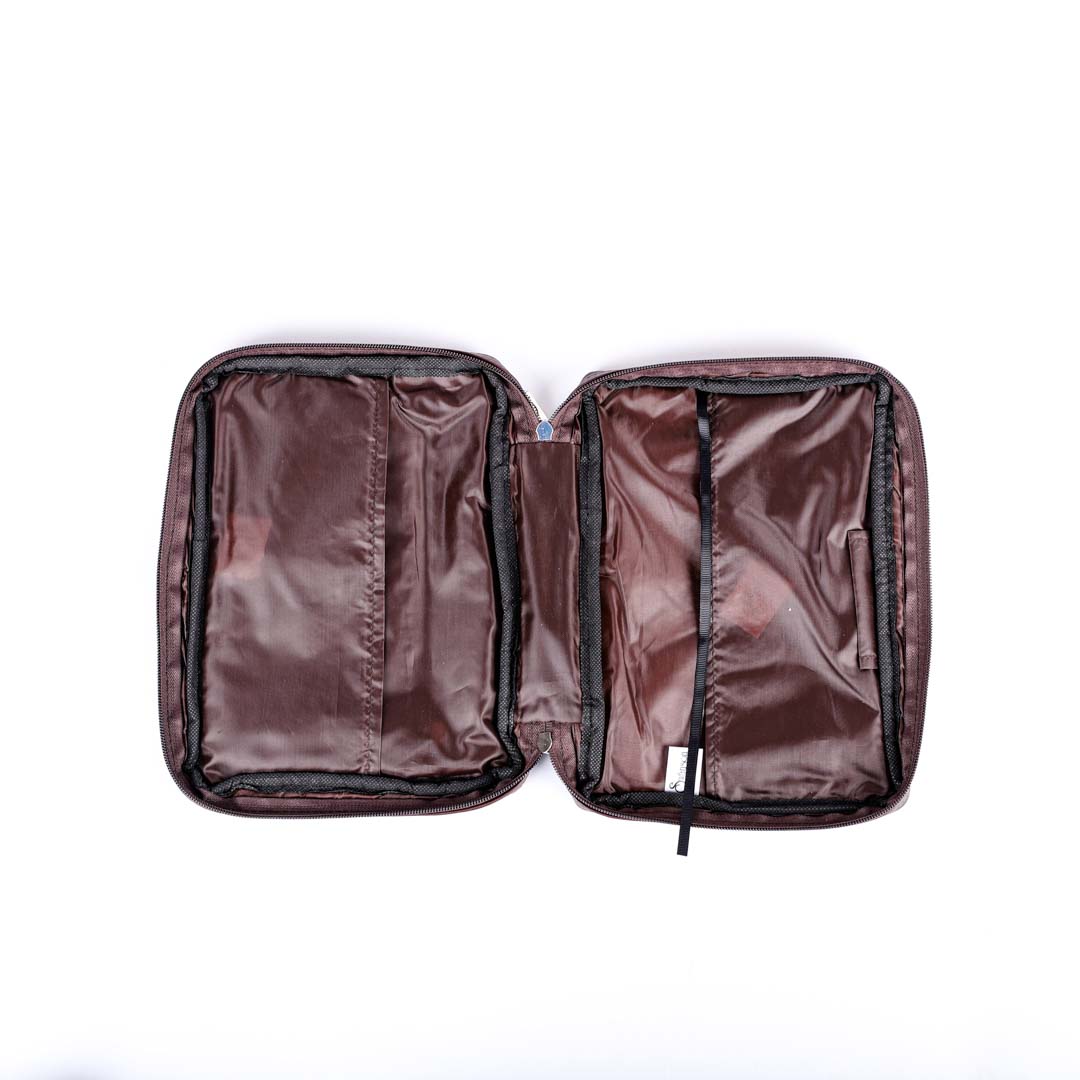 Bible Cover - Patchwork Leather - Brown - L | Sanson Christian Products
