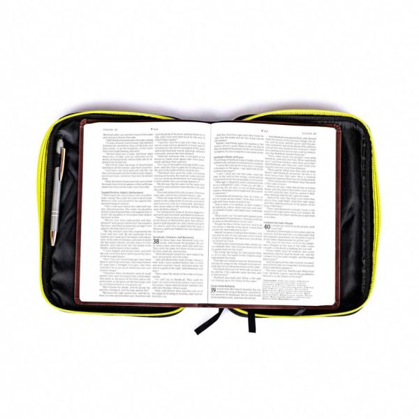 Bible Cover Canvas Colorful Black/Yellow L - Swanson Christian Products