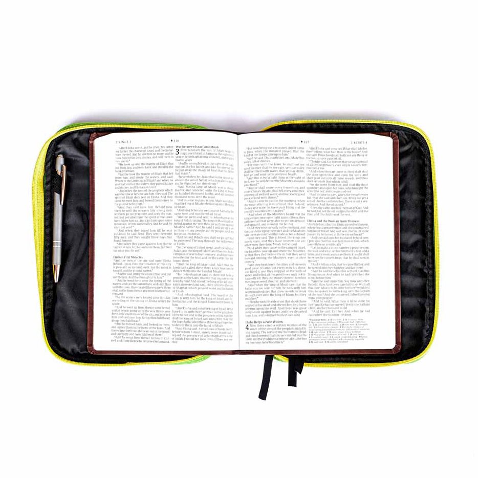 Bible Cover Canvas Colorful Green/Yellow L - Swanson Christian Products