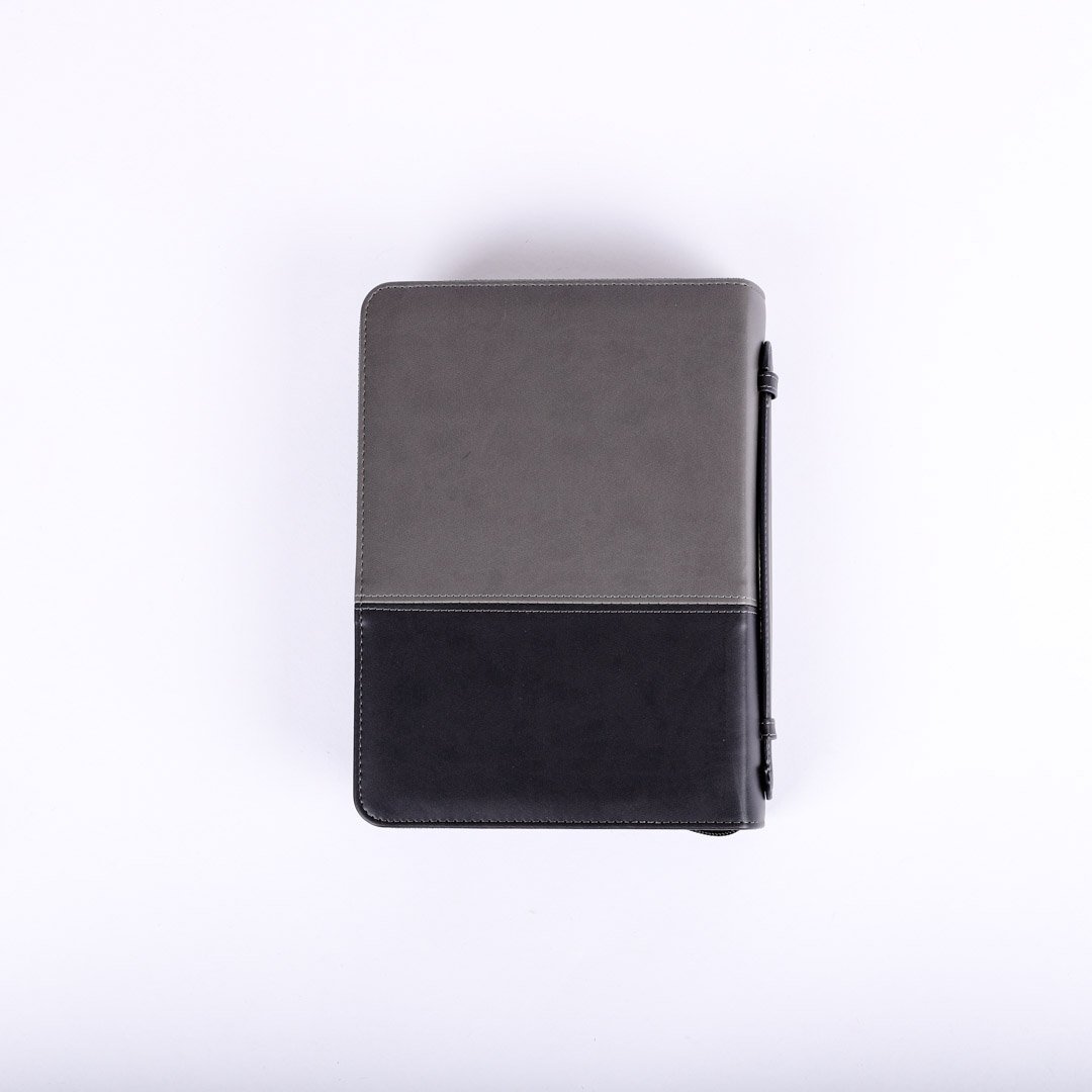 Imitation Leather Unshakable Faith Grey/Black L - Swanson Christian Products