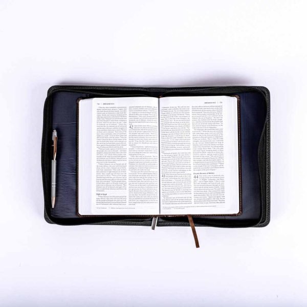 Imitation Leather Unshakable Faith Grey/Black L - Swanson Christian Products