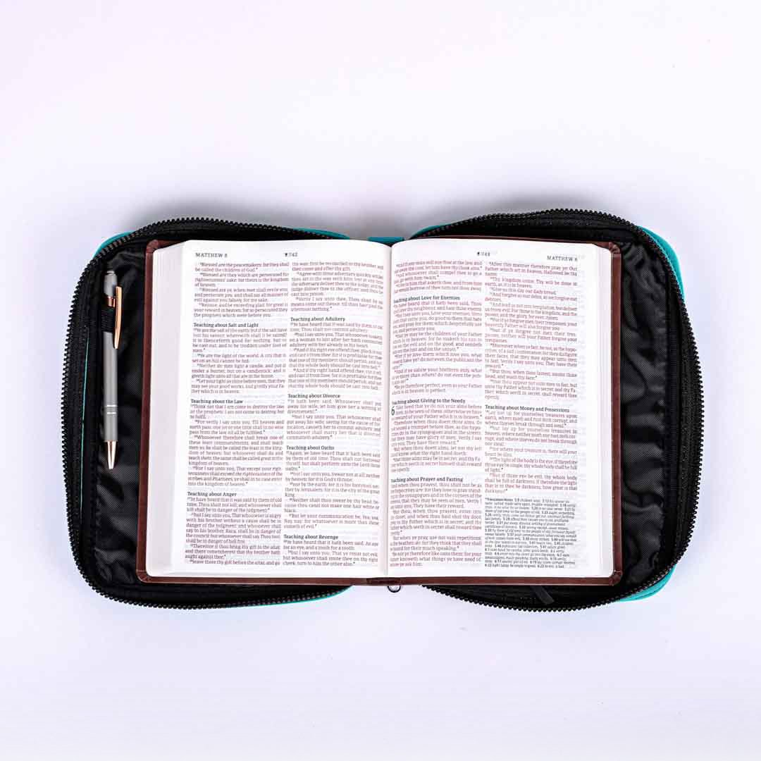 Bible Cover Neoprene Teal - Medium - Image 4
