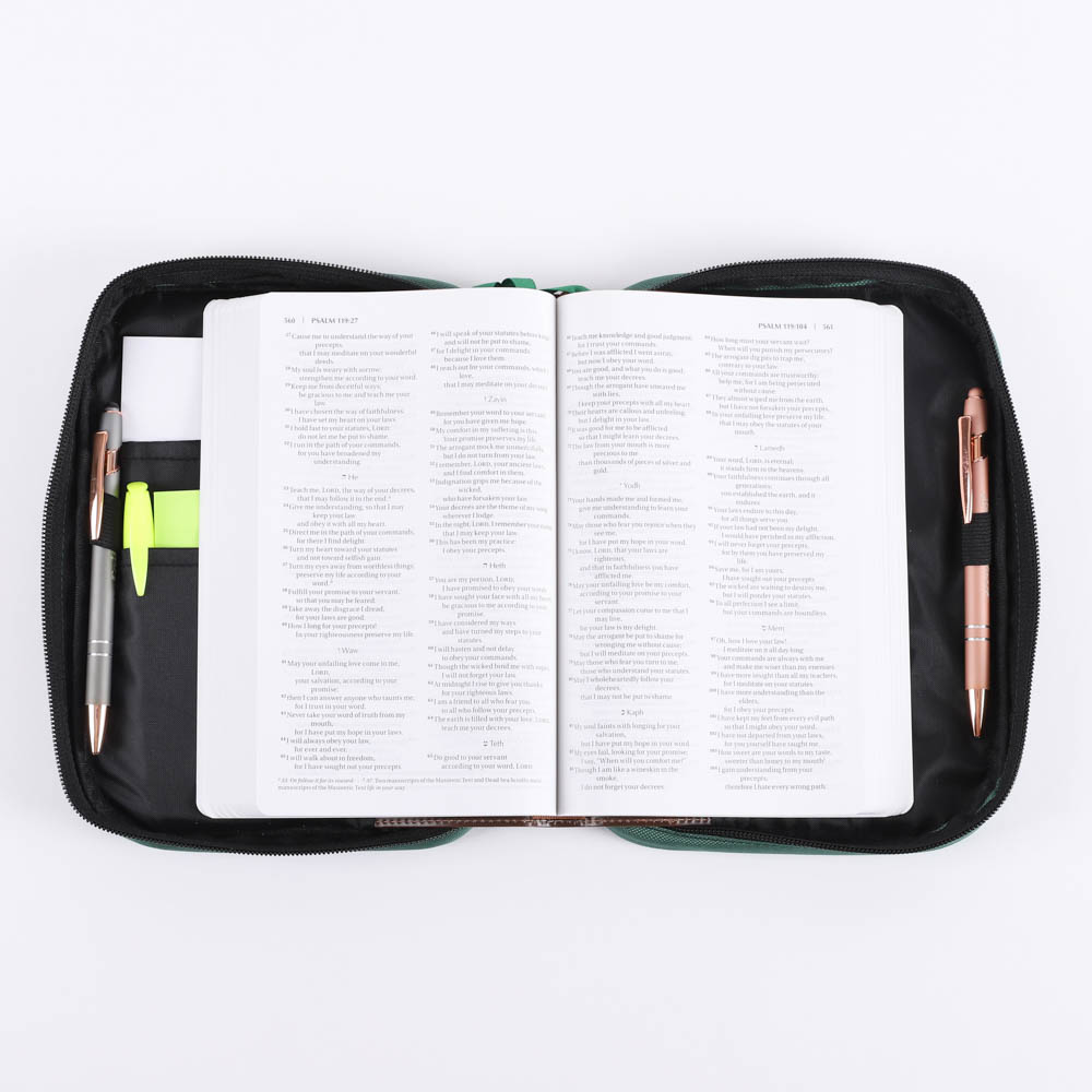 Canvas Bible Cover - Green Map - M | Swanson Christian Products