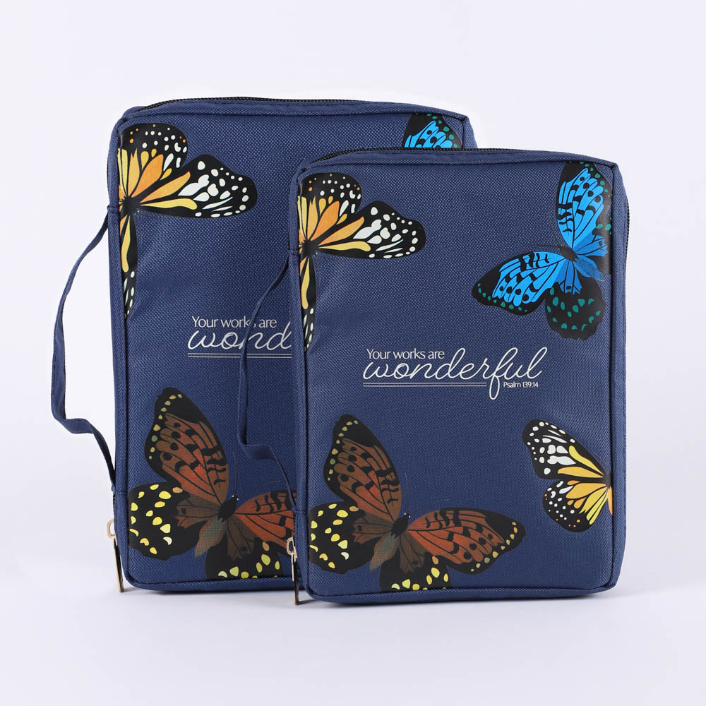 Canvas Bible Cover - Butterfly "Wonderful" - M | Swanson Christian Products