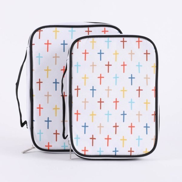 Canvas Bible Cover - Colorful Crosses - L | Swanson Christian Products