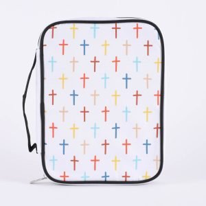 Canvas Bible Cover – Colorful Crosses – M