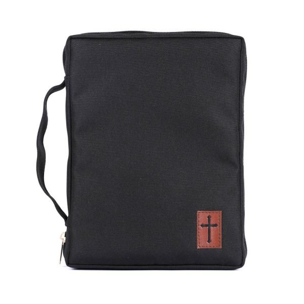 Canvas Bible Cover - Cross Patch - M | Swanson Christian Products