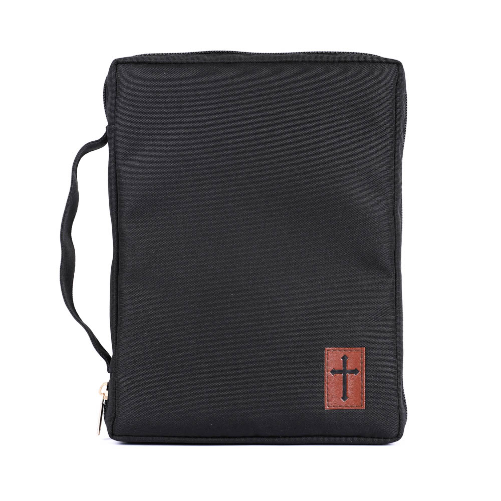Canvas Bible Cover - Cross Patch - M | Swanson Christian Products