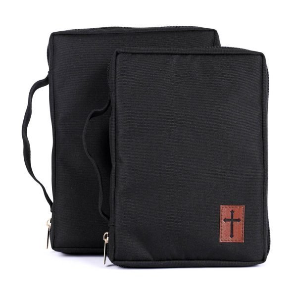 Canvas Bible Cover - Cross Patch - M | Swanson Christian Products