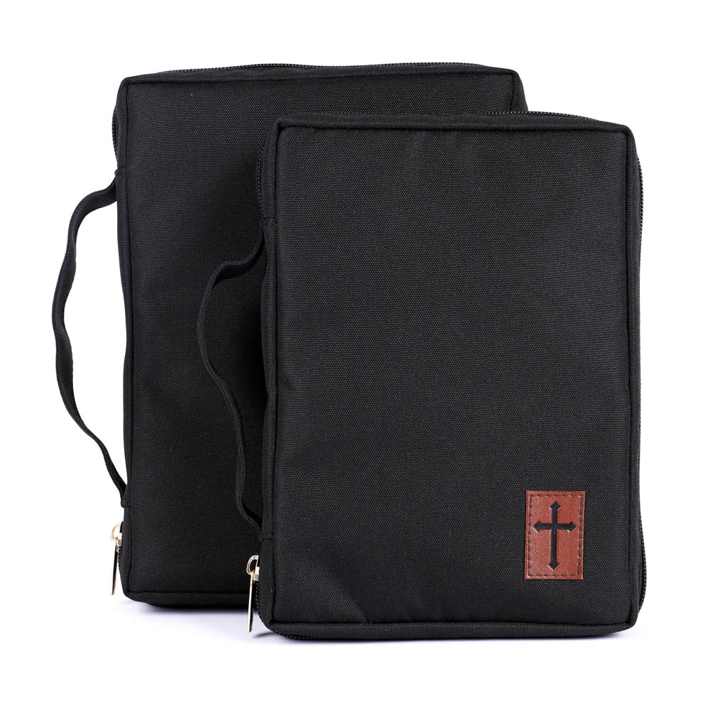 Canvas Bible Cover - Cross Patch - M | Swanson Christian Products