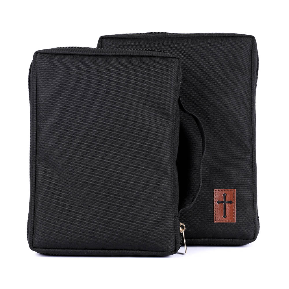 Canvas Bible Cover - Cross Patch - M | Swanson Christian Products