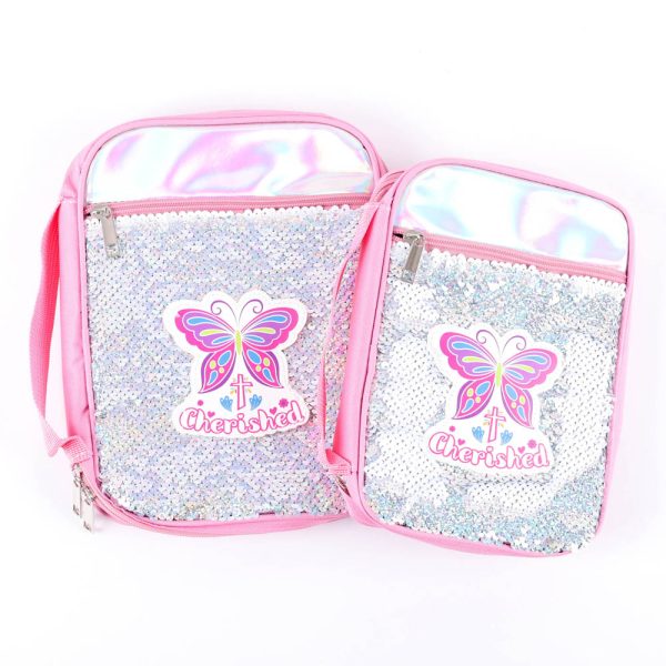 Canvas Bible Cover with Reversible Sequins - Cherished - L | Swanson Christian Products