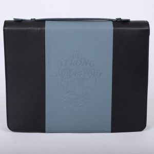 Bible Cover – Imitation Leather – Strong & Courageous – 2-Tone – L