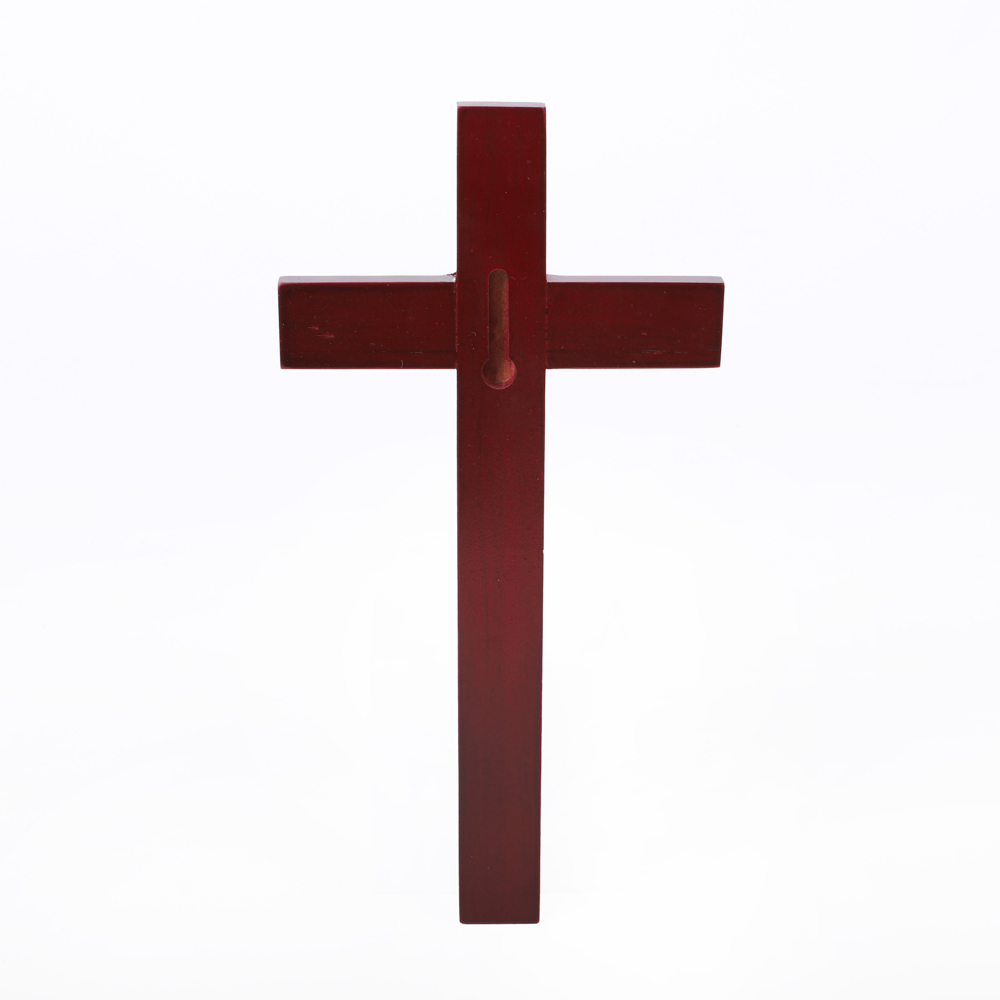 Wall Cross 10" Pine, Cherry Finish - Image 3