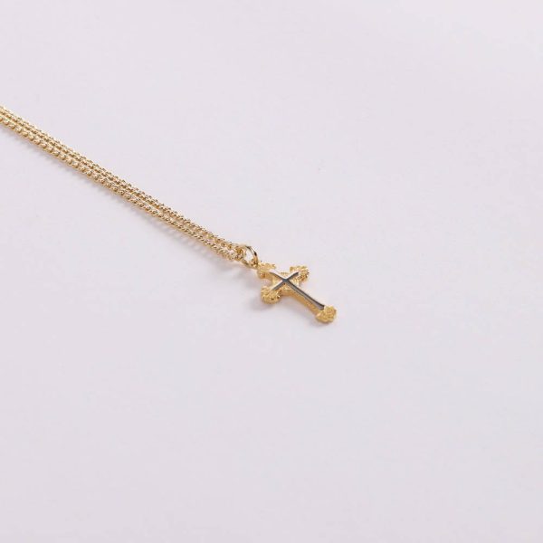 Necklace - Sterling Silver - Ornate Cross - 18" Gold with Silver - Swanson Christian Products