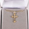Necklace - Sterling Silver - Ornate Cross - 18" Gold with Silver - Swanson Christian Products