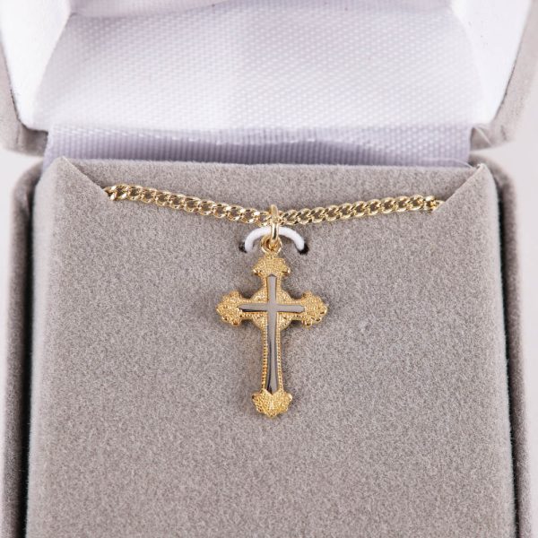 Necklace - Sterling Silver - Ornate Cross - 18" Gold with Silver - Swanson Christian Products