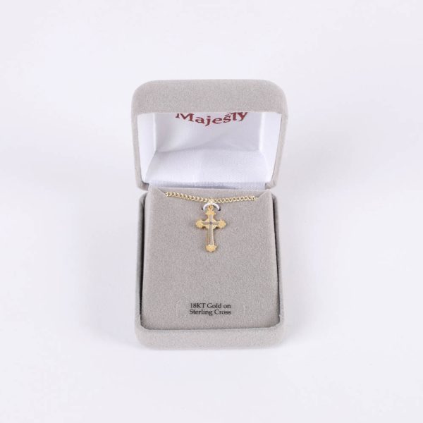 Necklace - Sterling Silver - Ornate Cross - 18" Gold with Silver - Swanson Christian Products