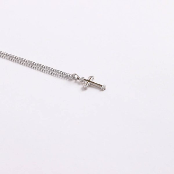 Necklace - Sterling Silver - Ornate Cross - 18" Silver with Gold - Swanson Christian Products