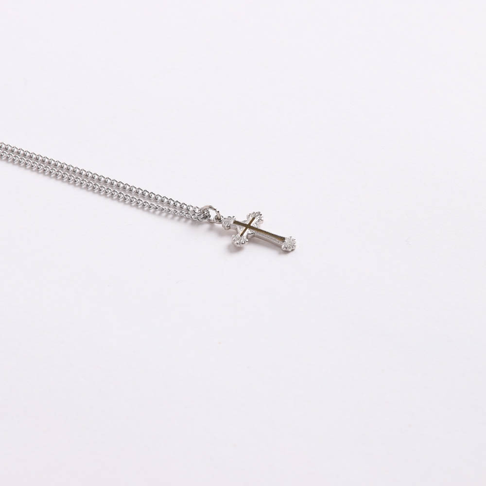 Necklace - Sterling Silver - Ornate Cross - 18" Silver with Gold - Swanson Christian Products