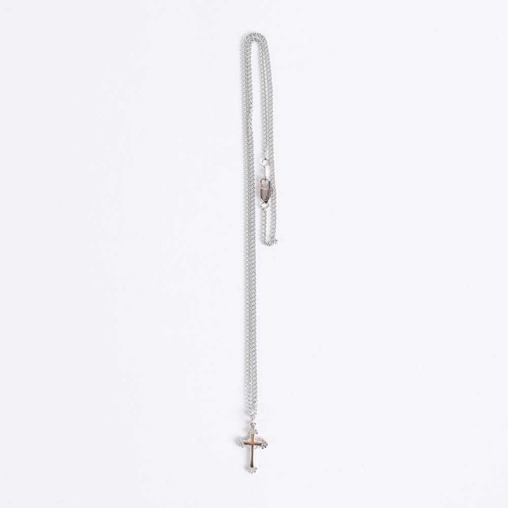 Necklace - Sterling Silver - Ornate Cross - 18" Silver with Gold - Swanson Christian Products