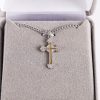 Necklace - Sterling Silver - Ornate Cross - 18" Silver with Gold - Swanson Christian Products