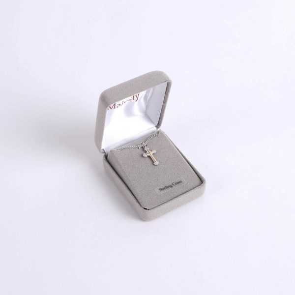 Necklace - Sterling Silver - Ornate Cross - 18" Silver with Gold - Swanson Christian Products