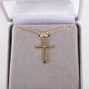 Necklace - Sterling Silver - Cross with Rounded Tips - 16-18" Gold - Swanson Christian Products