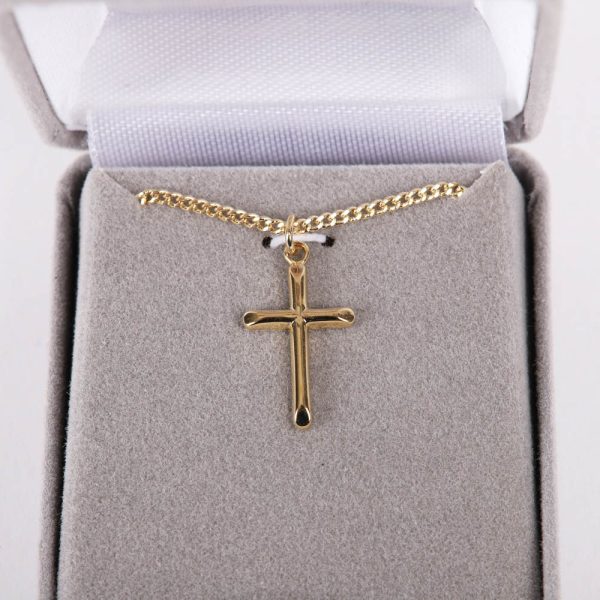 Necklace - Sterling Silver - Cross with Rounded Tips - 16-18" Gold - Swanson Christian Products