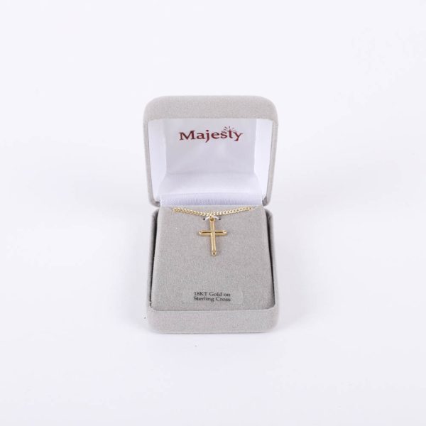 Necklace - Sterling Silver - Cross with Rounded Tips - 16-18" Gold - Swanson Christian Products