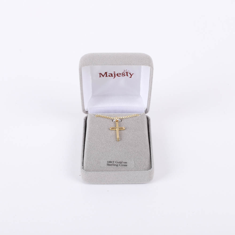 Necklace - Sterling Silver - Cross with Rounded Tips - 16-18" Gold - Swanson Christian Products