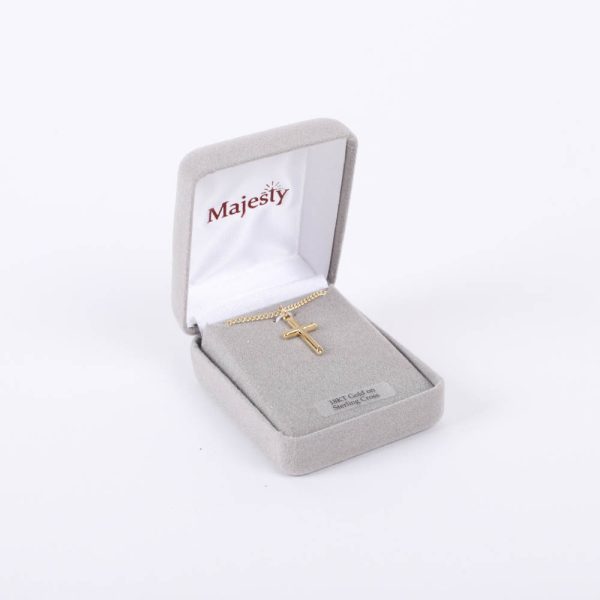 Necklace - Sterling Silver - Cross with Rounded Tips - 16-18" Gold - Swanson Christian Products