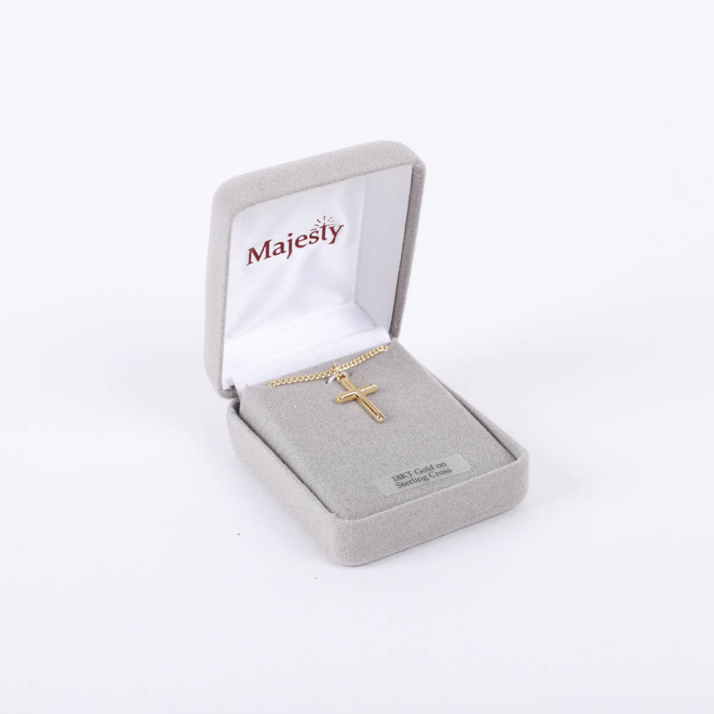 Necklace - Sterling Silver - Cross with Rounded Tips - 16-18" Gold - Swanson Christian Products