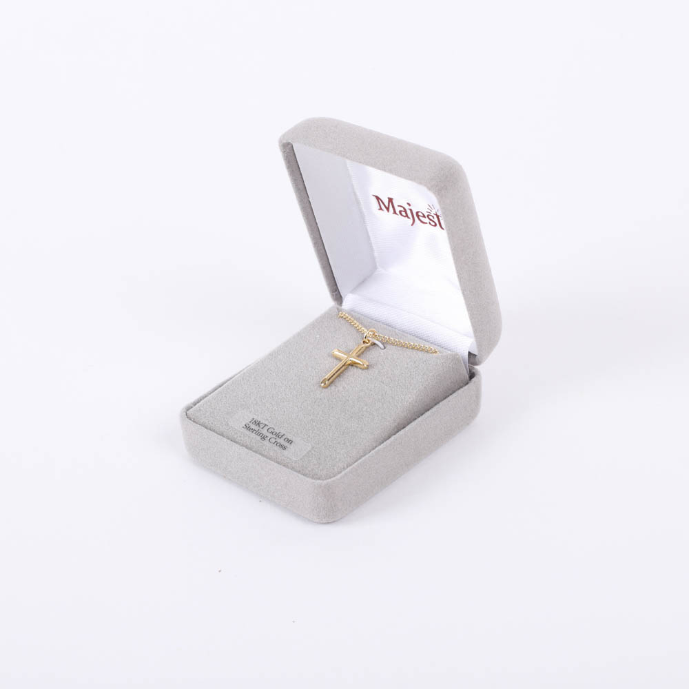 Necklace - Sterling Silver - Cross with Rounded Tips - 16-18" Gold - Swanson Christian Products