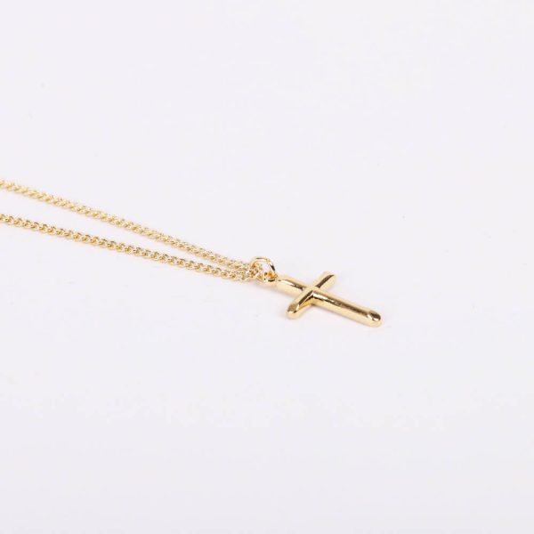 Necklace - Sterling Silver - Cross with Rounded Tips - 16-18" Gold - Swanson Christian Products