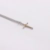 Necklace - Sterling Silver - Cross with Gold Overlay and Crystal - 18" Silver - Swanson Christian Products
