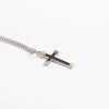 Necklace - Sterling Silver - Cross with Gold Rope Wrapped Tips - 18" Silver - Swanson Christian Products