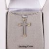 Necklace - Sterling Silver - Cross with Gold Rope Wrapped Tips - 18" Silver - Swanson Christian Products