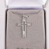 Necklace - Sterling Silver - Outlined Cross with Brushed Silver - 18" Silver - Swanson Christian Products