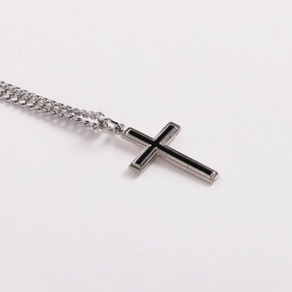 Necklace - Sterling Silver - Epoxy Filled Cross - 24" Silver - Swanson Christian Products