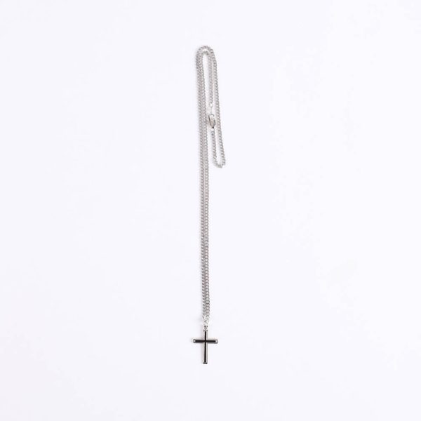 Necklace - Sterling Silver - Epoxy Filled Cross - 24" Silver - Swanson Christian Products