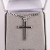Necklace - Sterling Silver - Epoxy Filled Cross - 24" Silver - Swanson Christian Products
