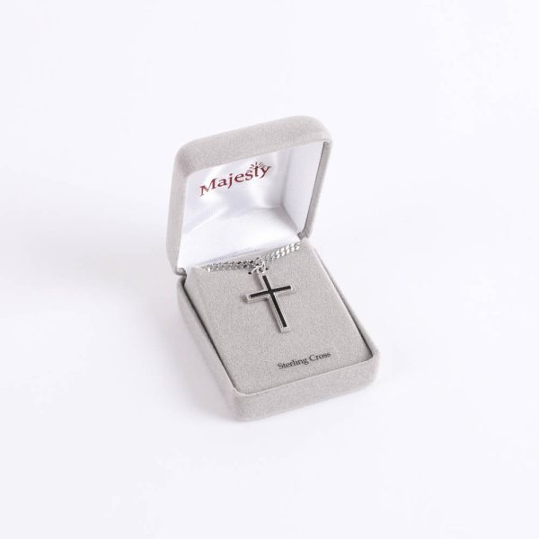 Necklace - Sterling Silver - Epoxy Filled Cross - 24" Silver - Swanson Christian Products