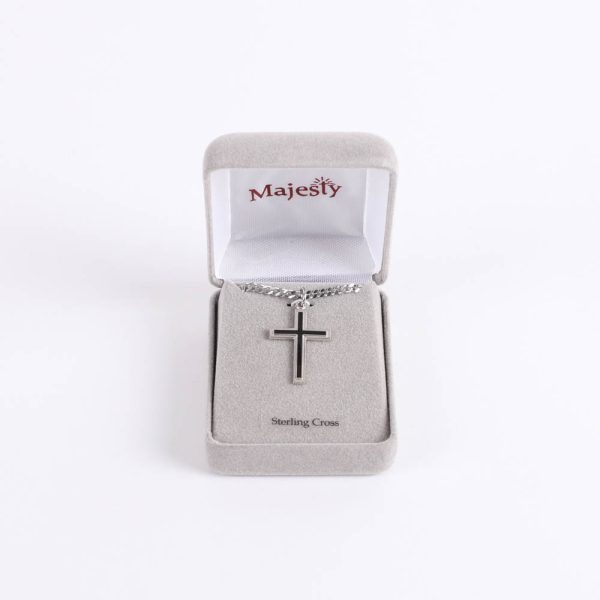 Necklace - Sterling Silver - Epoxy Filled Cross - 24" Silver - Swanson Christian Products