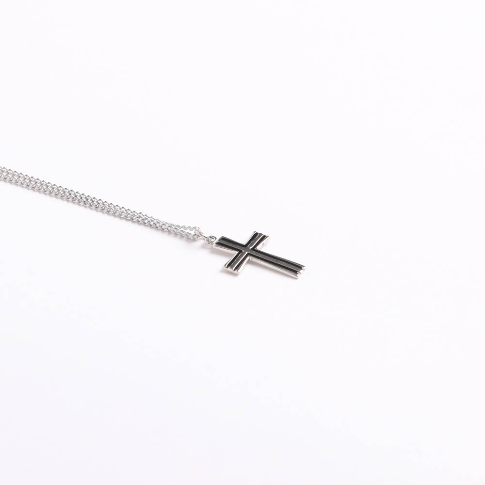 Necklace - Sterling Silver - Epoxy Lined Cross - 18" Silver - Swanson Christian Products